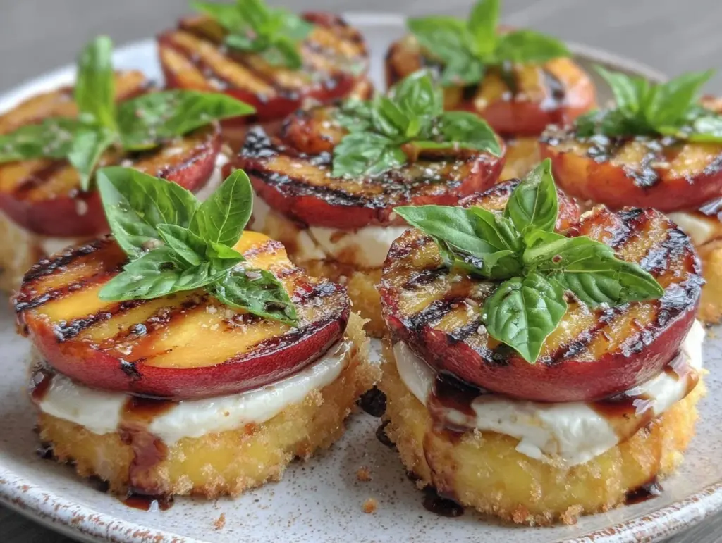 fresh grilled nectarine caprese salad - featured image