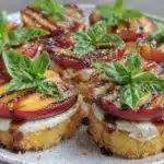 fresh grilled nectarine caprese salad - featured image