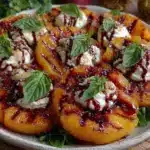 Fresh Grilled Peach and Burrata Salad - featured image