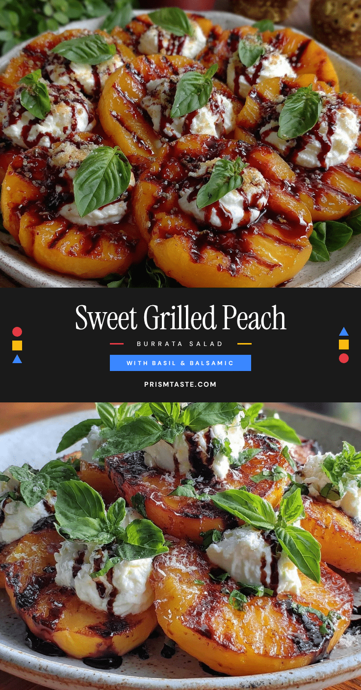 Fresh Grilled Peach and Burrata Salad recipe