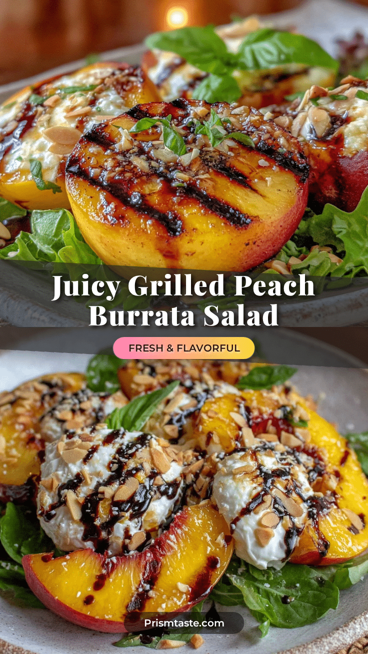 fresh grilled peach burrata salad recipe