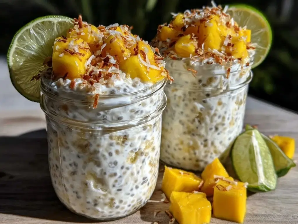 fresh overnight coconut chia pudding - featured image