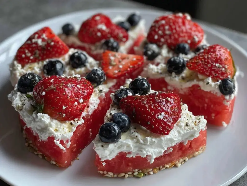 fresh patriotic watermelon pizza - featured image