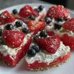 fresh patriotic watermelon pizza - featured image