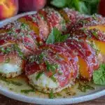 fresh peach caprese - featured image