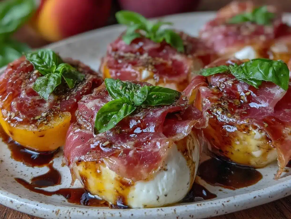 fresh peach caprese preparation steps