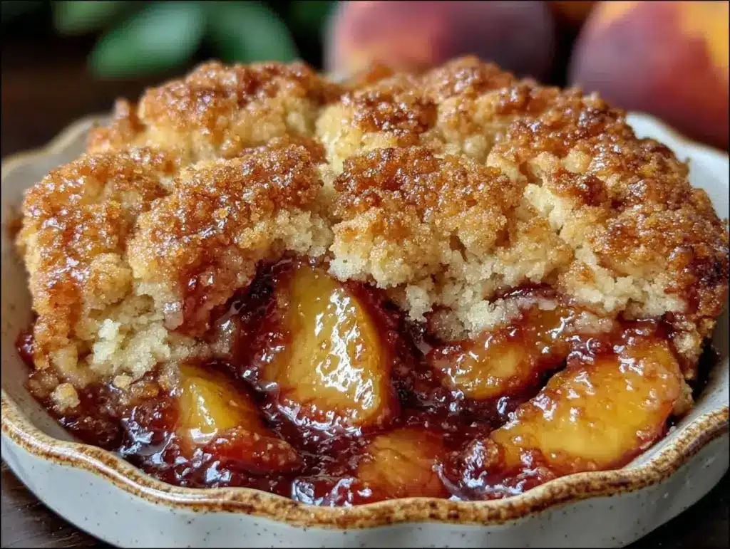fresh peach cobbler - featured image