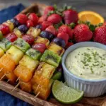 fresh rainbow fruit kabobs - featured image