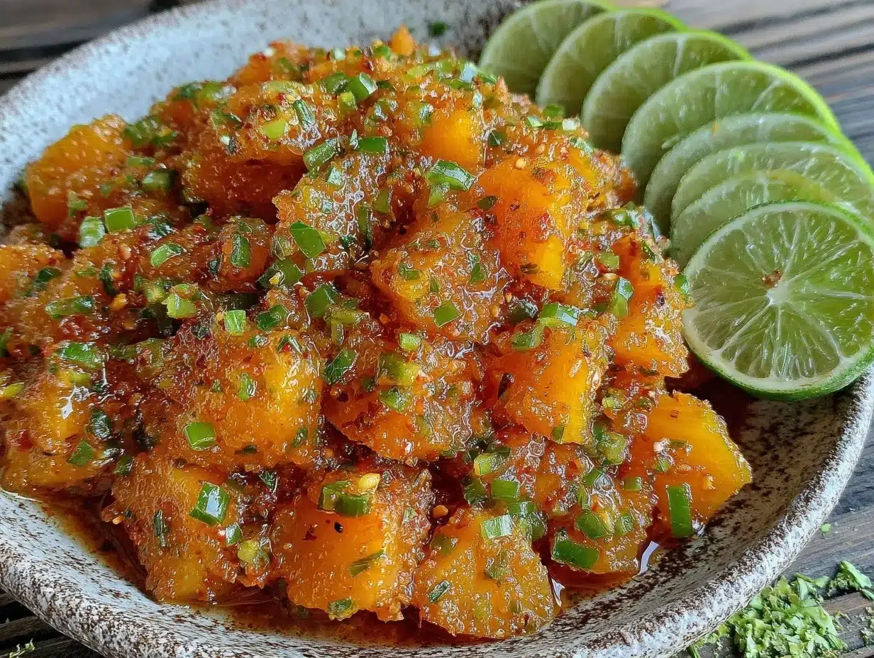 fresh zesty peach and jalapeño salsa preparation steps