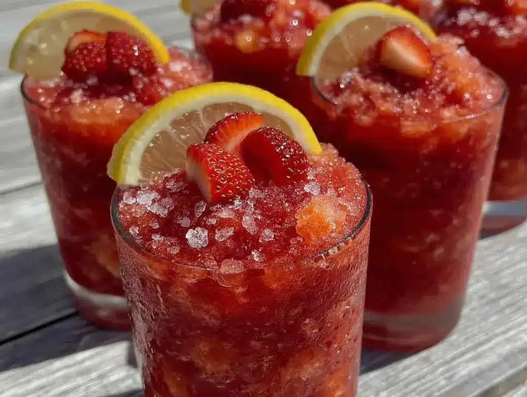 frozen strawberry lemonade slushie - featured image