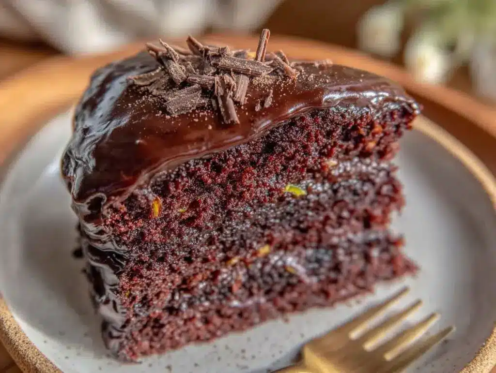 fudgy chocolate zucchini cake - featured image