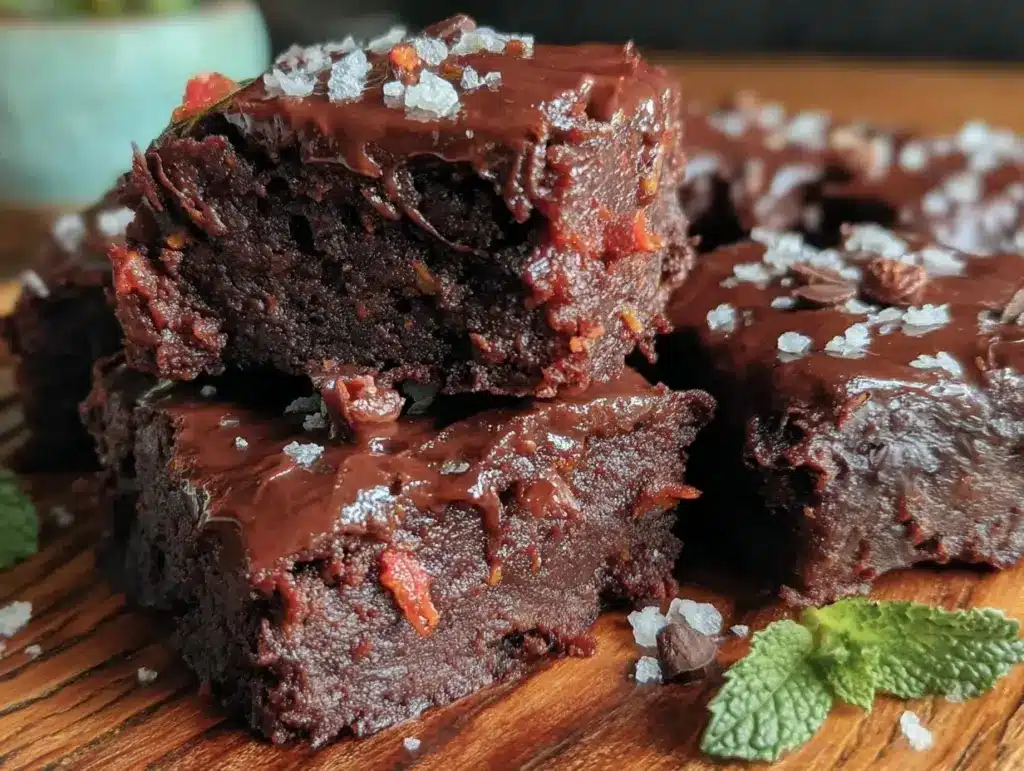 fudgy dark chocolate zucchini brownies - featured image