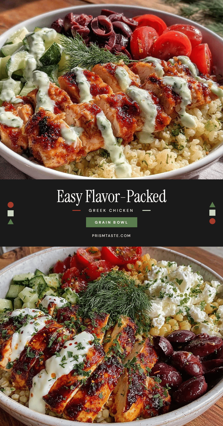 Greek chicken grain bowl recipe