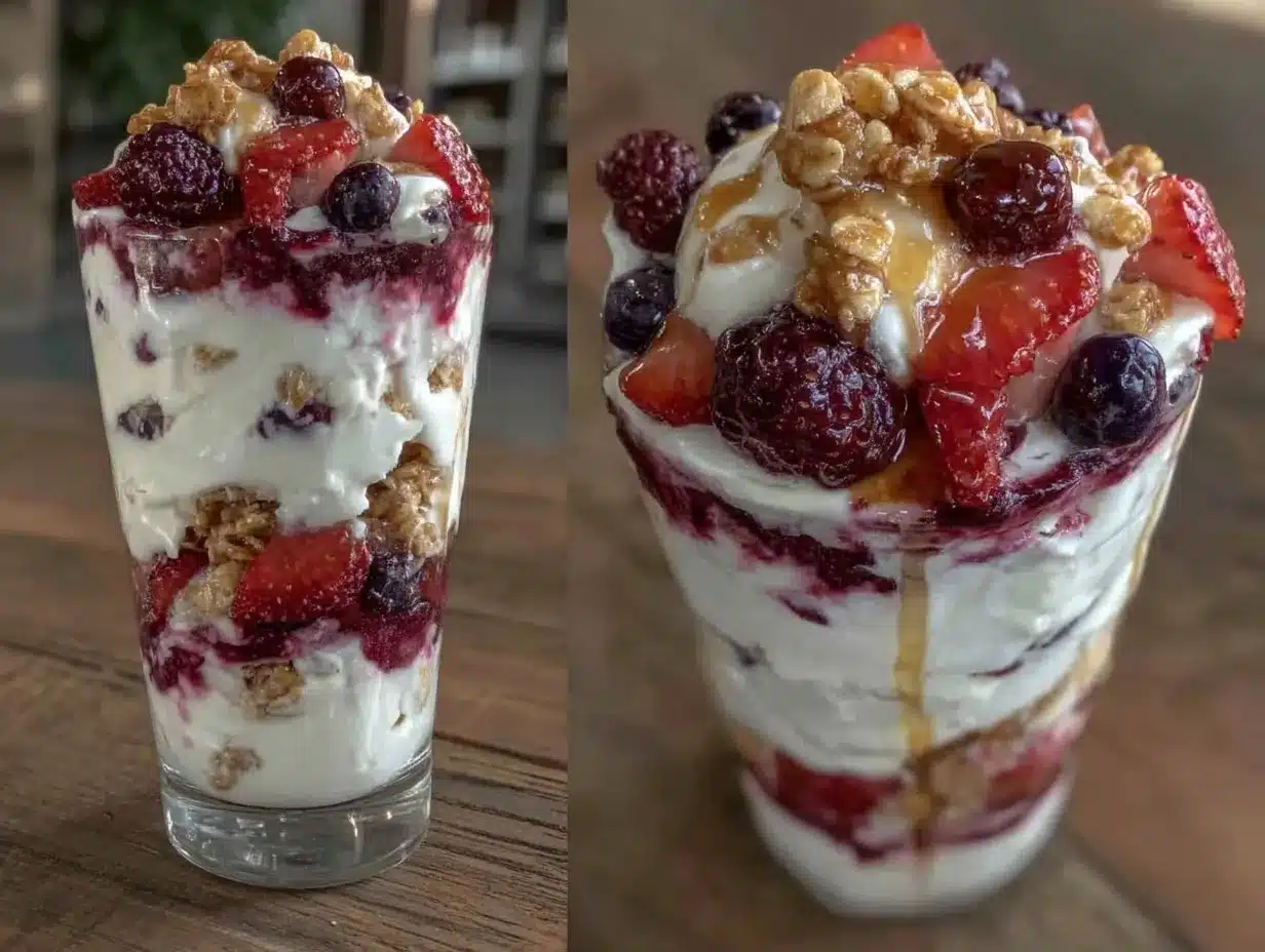 Healthy High-Protein Greek Yogurt Parfait preparation steps
