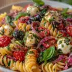 healthy italian antipasto pasta salad - featured image