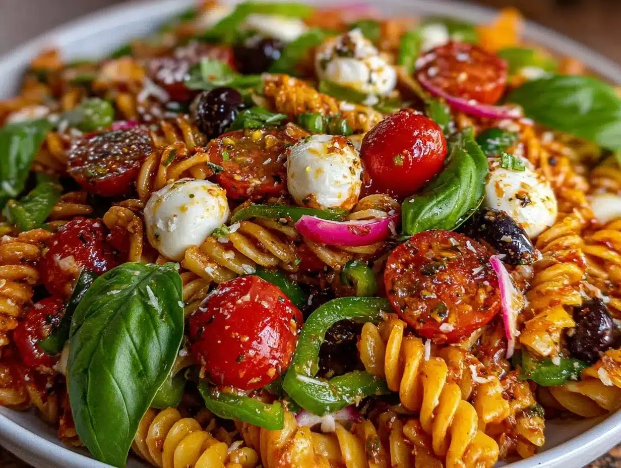 healthy italian antipasto pasta salad preparation steps