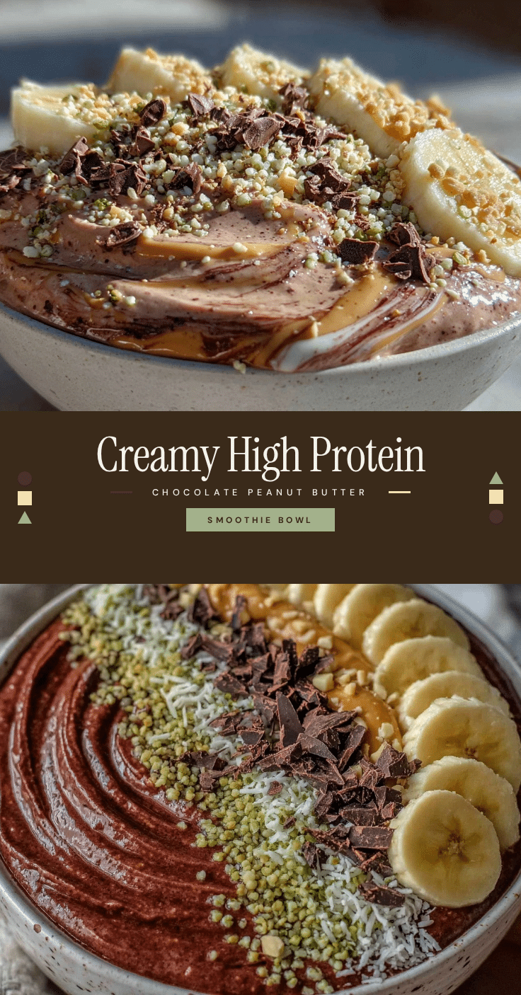 high protein chocolate peanut butter smoothie bowl recipe