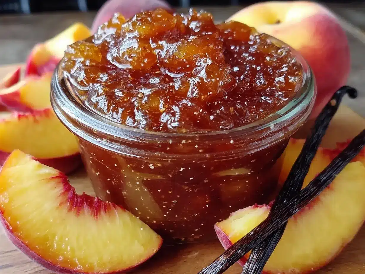 homemade peach vanilla jam preparation steps