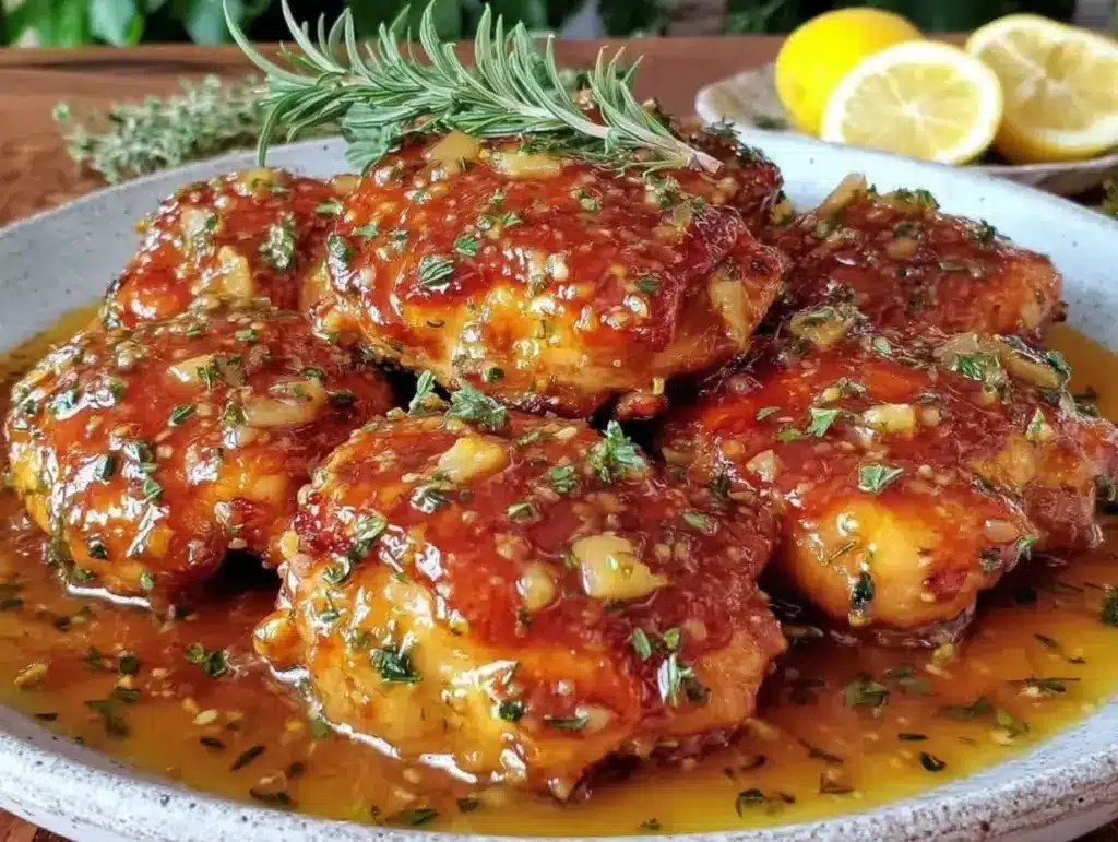 honey garlic boneless chicken thighs - featured image