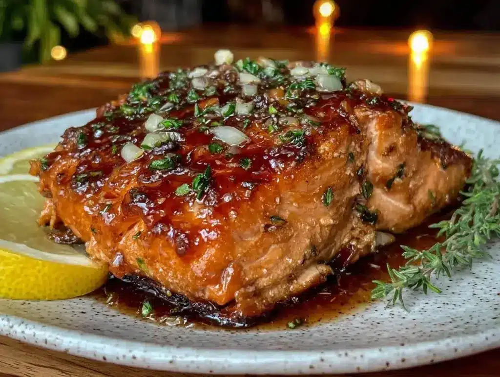 honey garlic glazed salmon - featured image