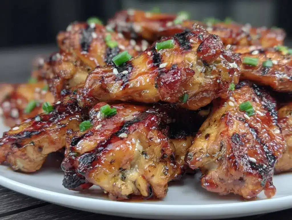honey sriracha grilled chicken wings - featured image