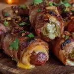 jalapeño popper stuffed bacon-wrapped hotdogs - featured image