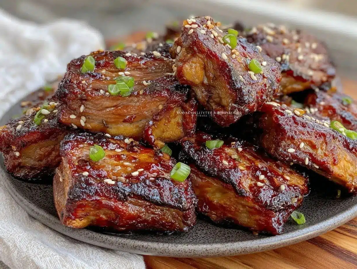 Korean BBQ beef short ribs preparation steps