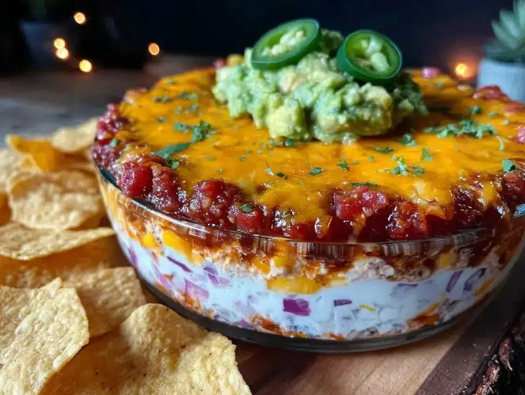 layered taco dip - featured image