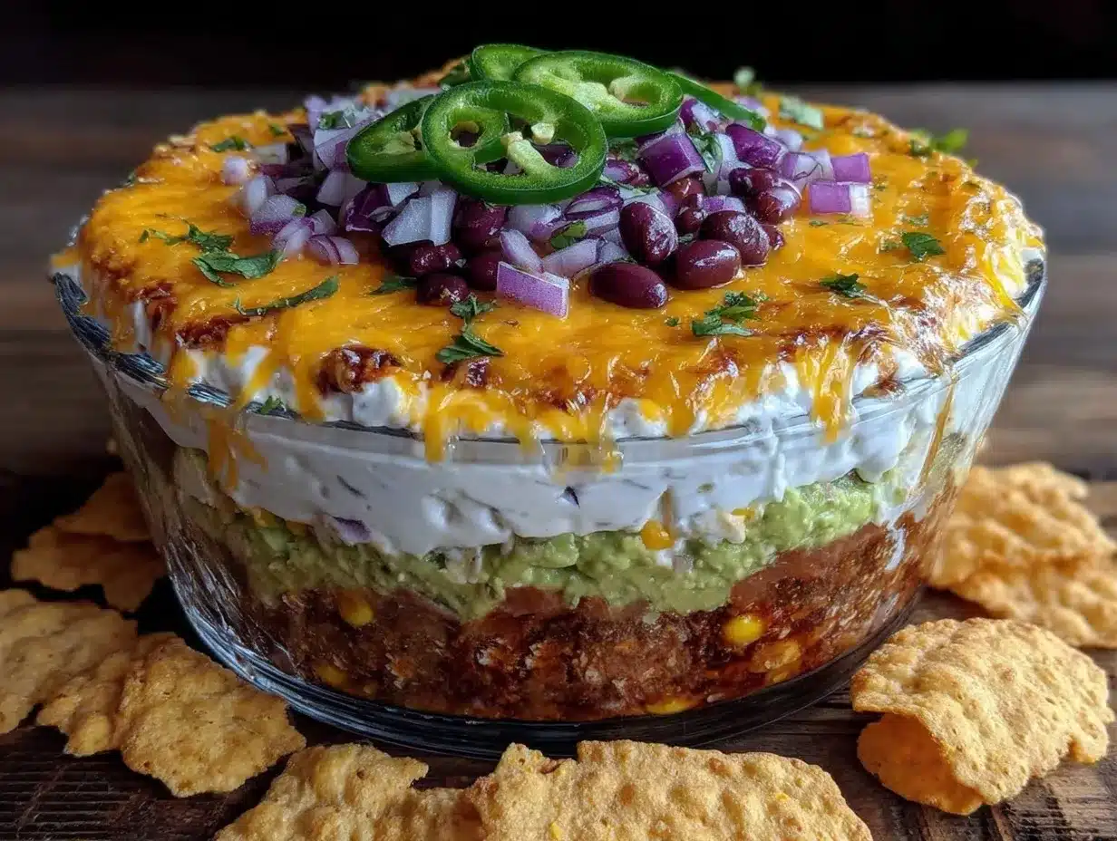 layered taco dip preparation steps