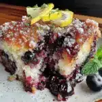 lemon blueberry dump cake - featured image