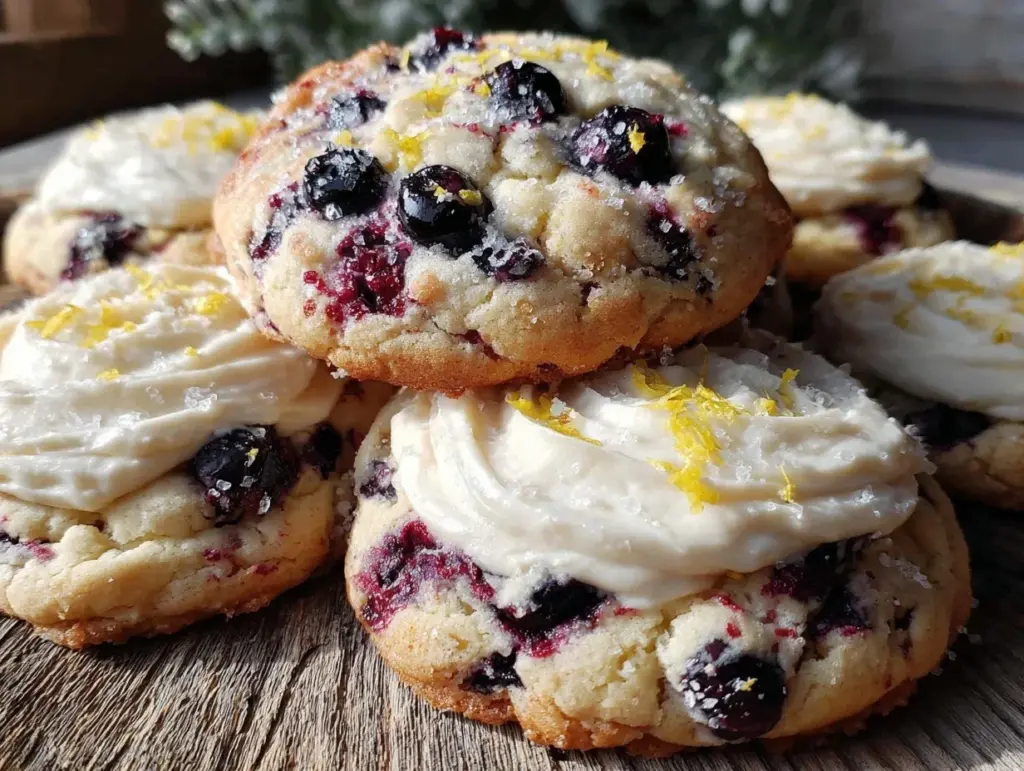 lemon blueberry sugar cookies - featured image