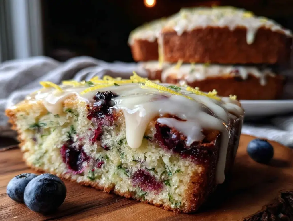 lemon blueberry zucchini bread - featured image