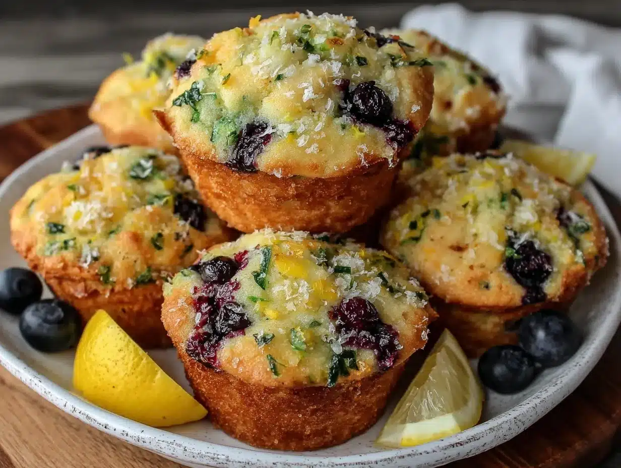 lemon blueberry zucchini muffins preparation steps