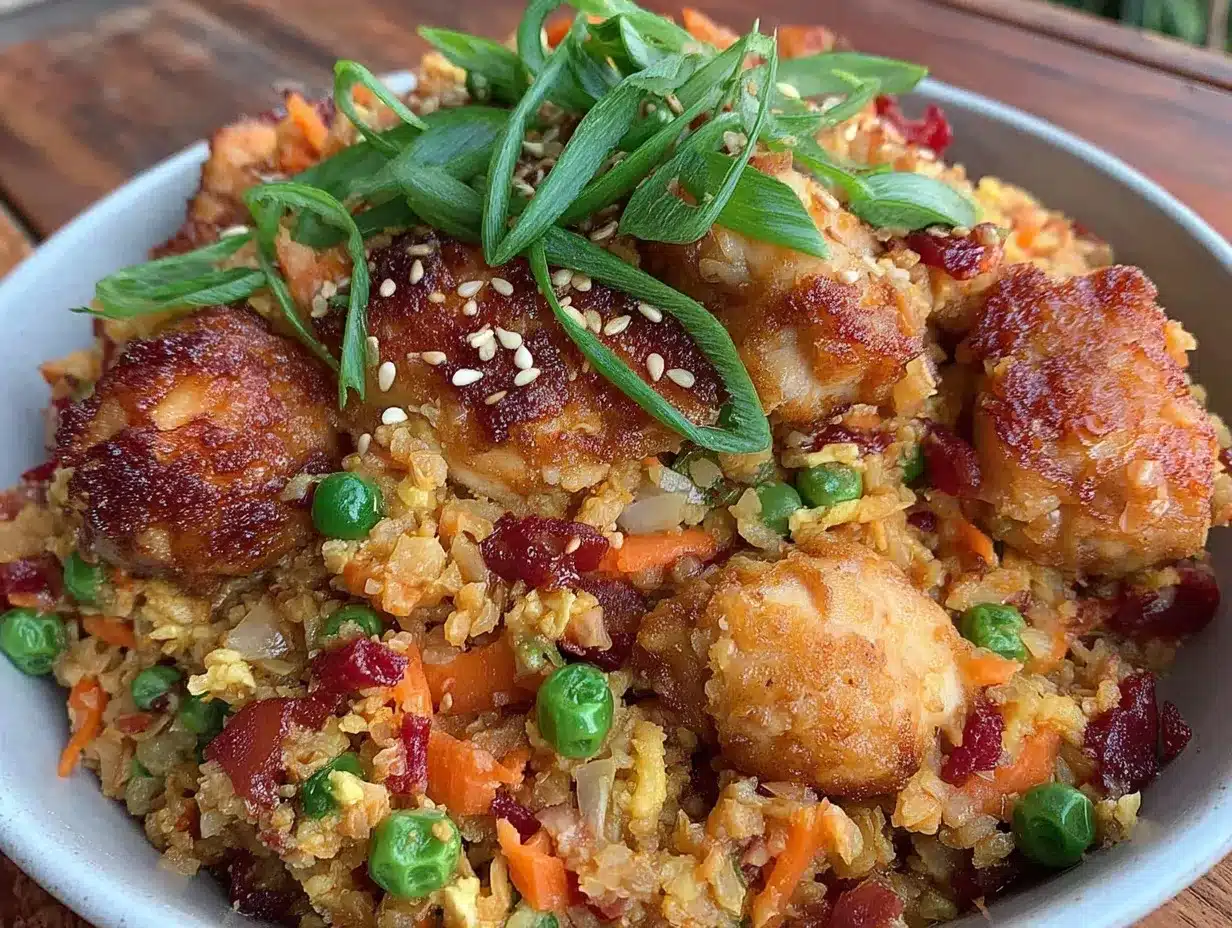 low-carb cauliflower rice chicken fried rice preparation steps