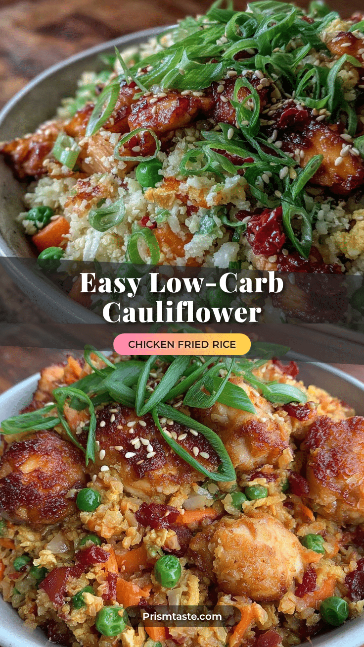 low-carb cauliflower rice chicken fried rice recipe