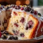 moist huckleberry lemon pound cake - featured image