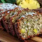 moist pineapple coconut zucchini loaf - featured image