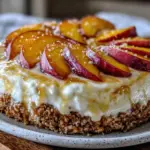 no-bake peach cream pie - featured image