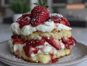 no bake strawberry shortcake icebox cake - featured image