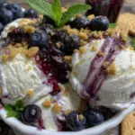 no-churn blueberry cheesecake ice cream - featured image
