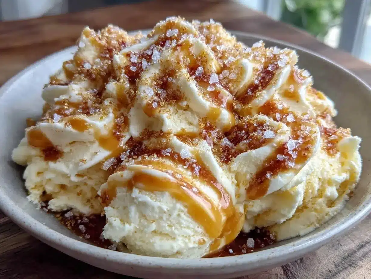 no-churn salted caramel ice cream preparation steps