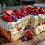 patriotic flag sheet cake - featured image
