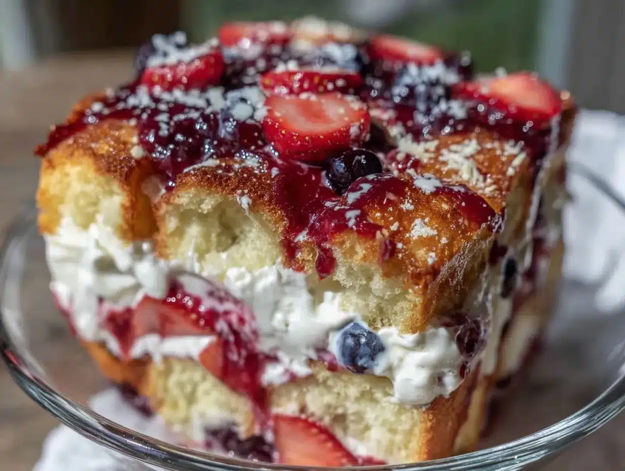 patriotic red white blue berry trifle preparation steps