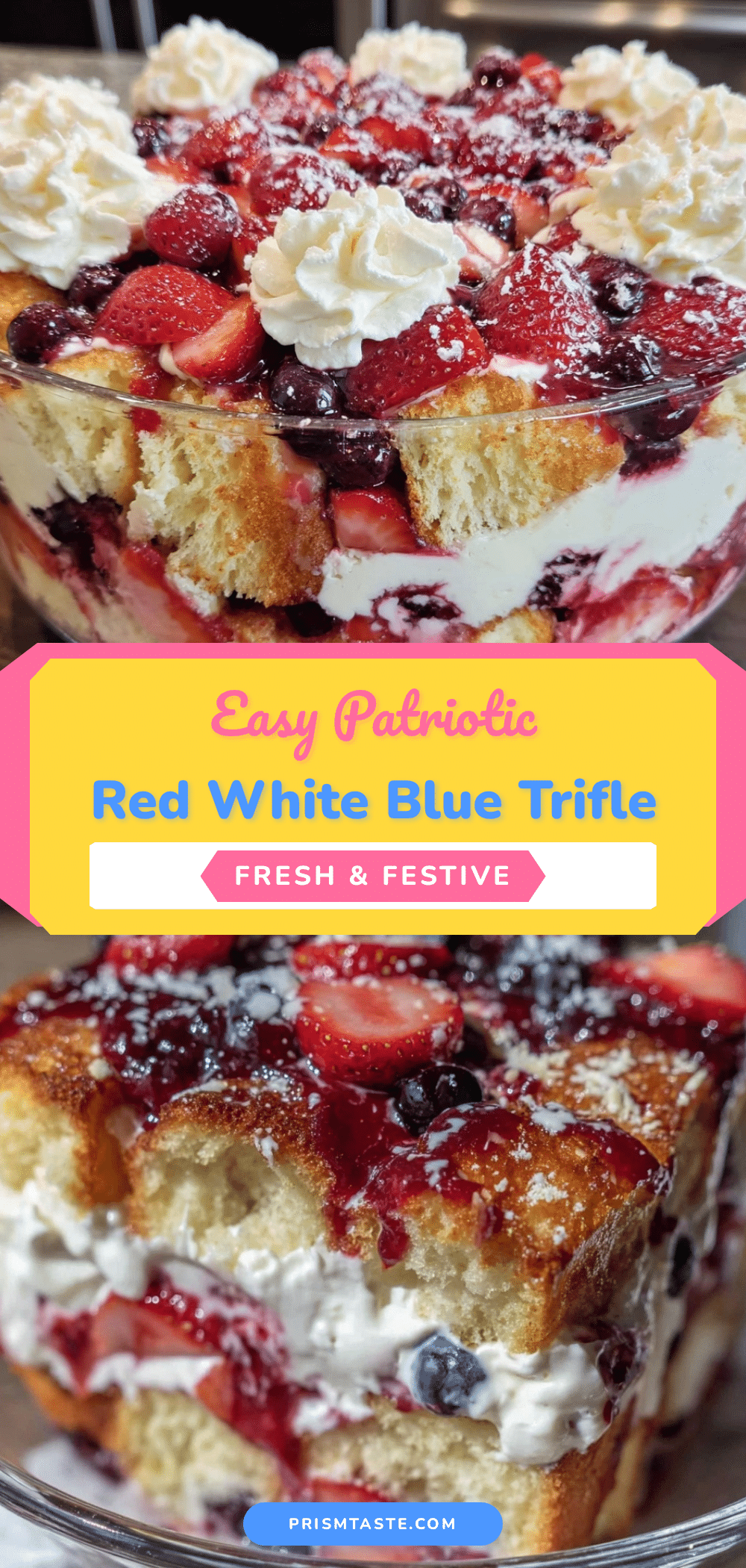 patriotic red white blue berry trifle recipe
