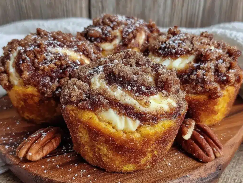 pumpkin cream cheese muffins - featured image