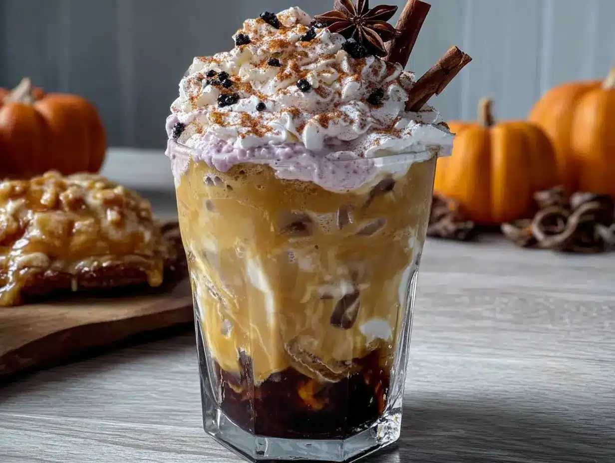 pumpkin spice cold brew float preparation steps