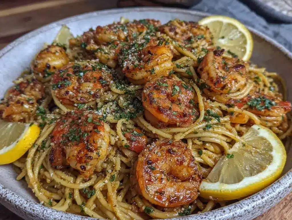 quick garlic butter shrimp pasta - featured image