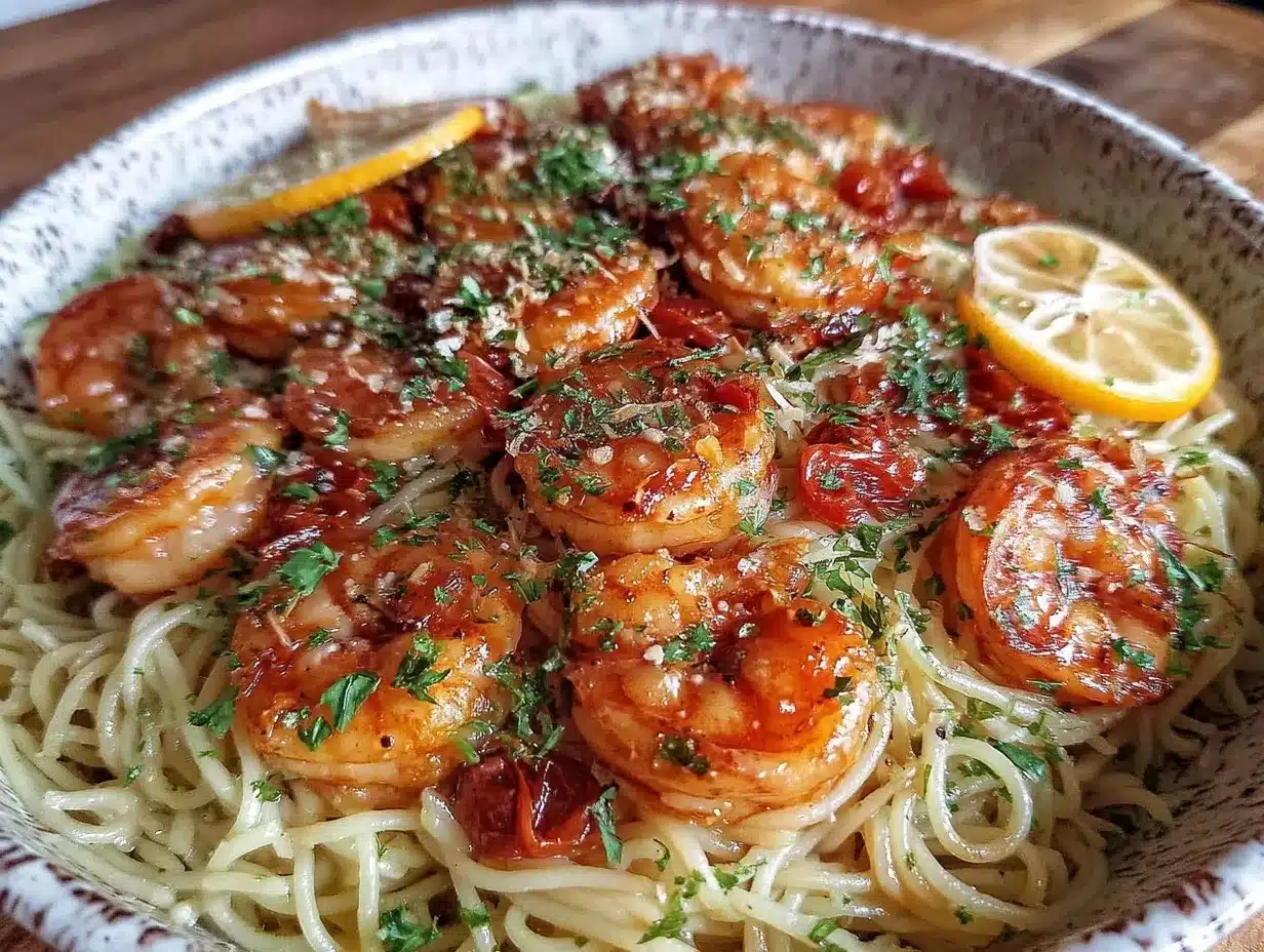 quick garlic butter shrimp pasta preparation steps