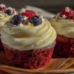 red velvet patriotic cupcakes - featured image