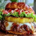 savory teriyaki pineapple burger - featured image